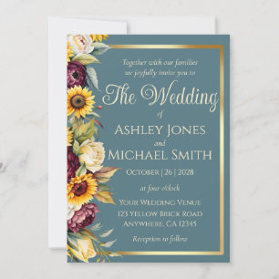 Sunflower Country Elegance Wedding Invitation