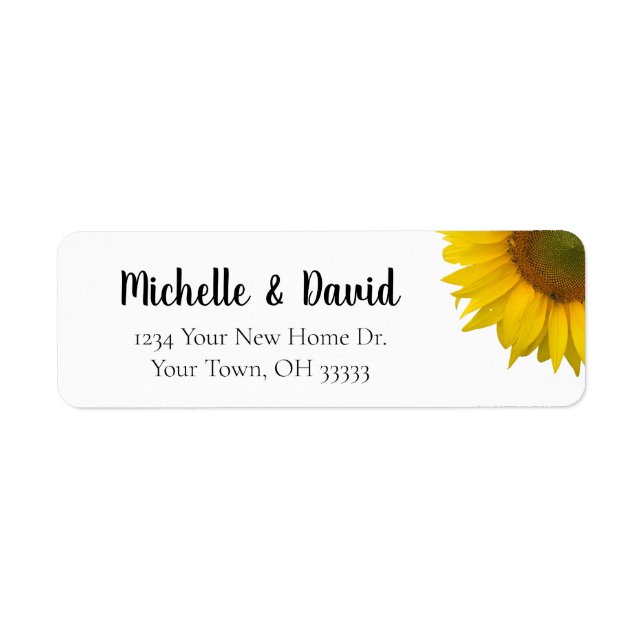 Sunflower Country Floral Wedding Return Address Label (Front)