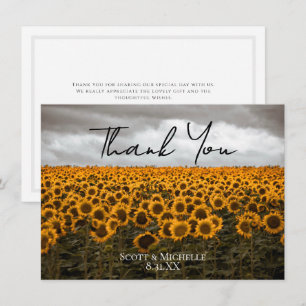 Sunflower Country Wedding Thank You Card