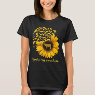 Sunflower Cow You Are My Sunshine Funny Cow T-Shirt
