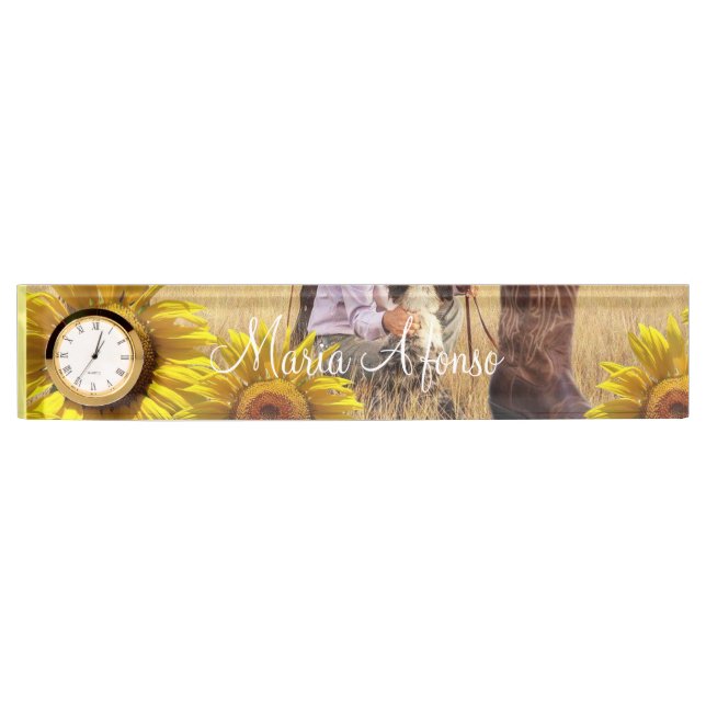Sunflower Cowboy Desk Nameplate (Front)