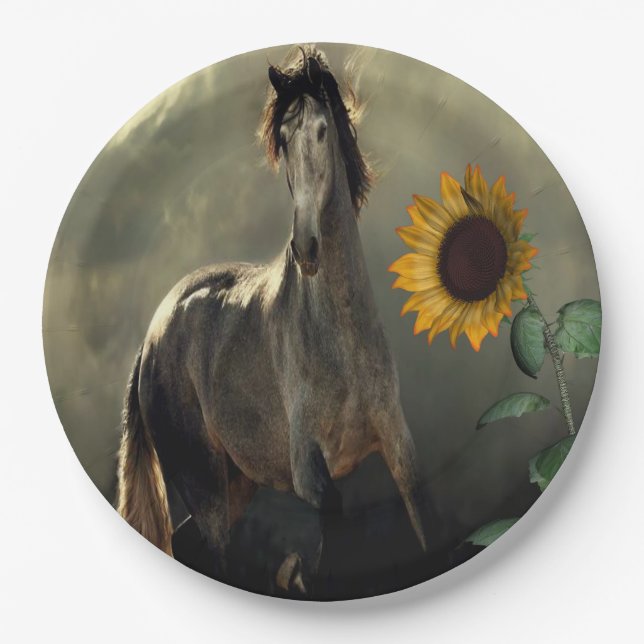 Sunflower Cowboy Paper Plates (Front)