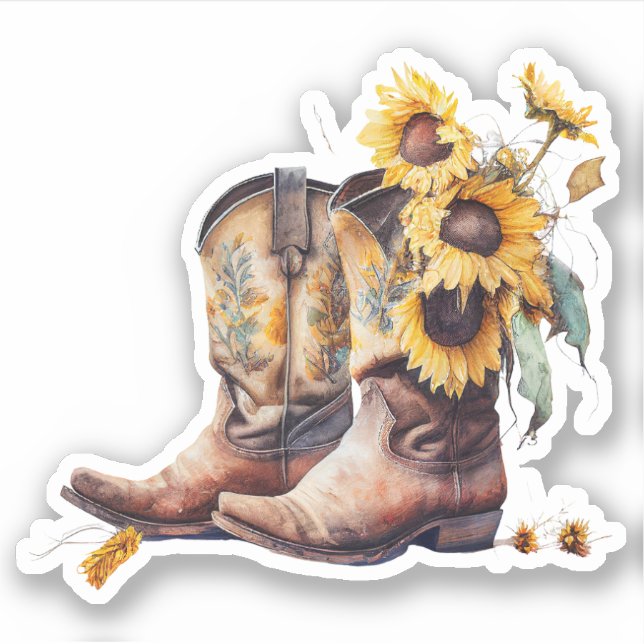Sunflower Cowgirl Boots (Front)