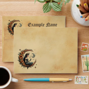 Sunflower Crescent Queen  Envelope