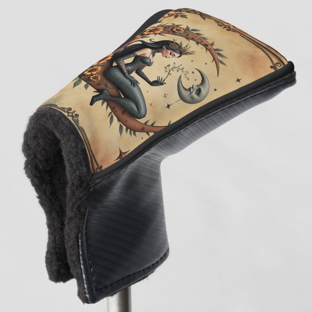 Sunflower Crescent Queen  Golf Head Cover (3/4 Front)