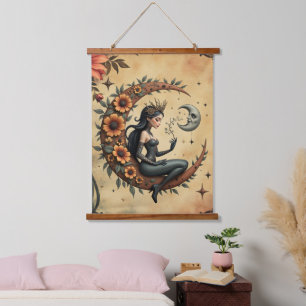 Sunflower Crescent Queen Hanging Tapestry