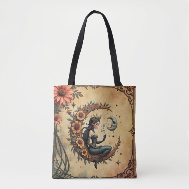 Sunflower Crescent Queen  Tote Bag (Front)