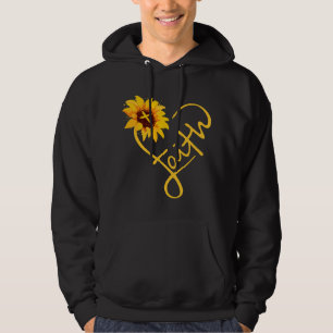 Sunflower Cross Christian Women Bible Verse Faith Hoodie