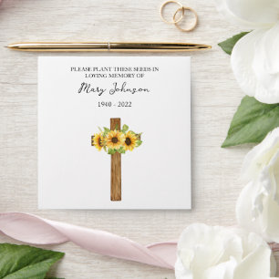 Sunflower Cross Seed Packet Funeral Envelope