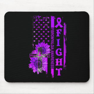 Sunflower Crossing Fibromyalgia Awareness  Mouse Pad