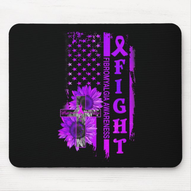 Sunflower Crossing Fibromyalgia Awareness  Mouse Pad (Front)