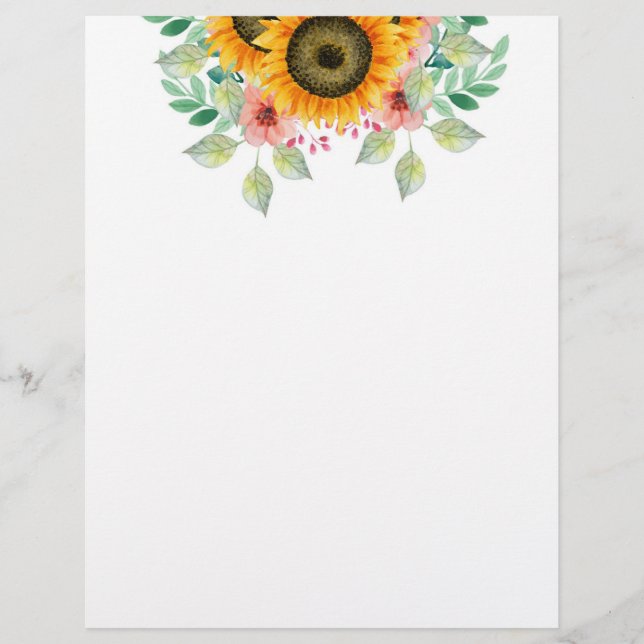 Sunflower  custom letterhead (Front)