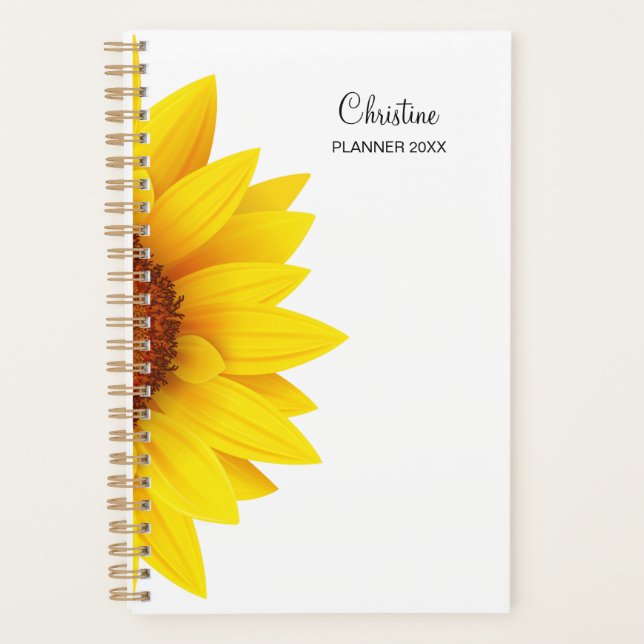Sunflower Custom Name 2025  Planner (Front)