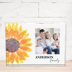 Sunflower Custom Name Photo Block