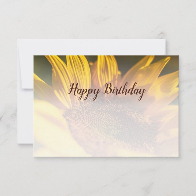 Sunflower Custom Photo Happy Birthday Card (Front)