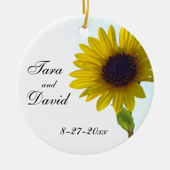 Sunflower Customisable Wedding Ornament (Front)