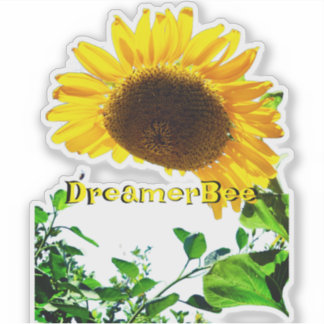 sunflower cut out sticker with bee