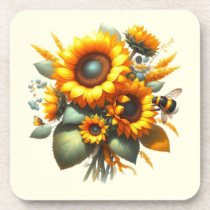 Sunflower Daisy Floral Coaster