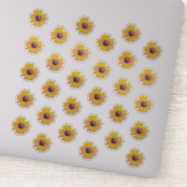 Sunflower Daisy Kiss Cut Stickers (Detail)