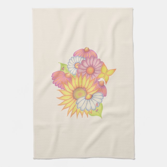 Sunflower Daisy Kitchen Towel  (Vertical)
