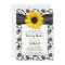 Sunflower Damask Birthday Party Invitation