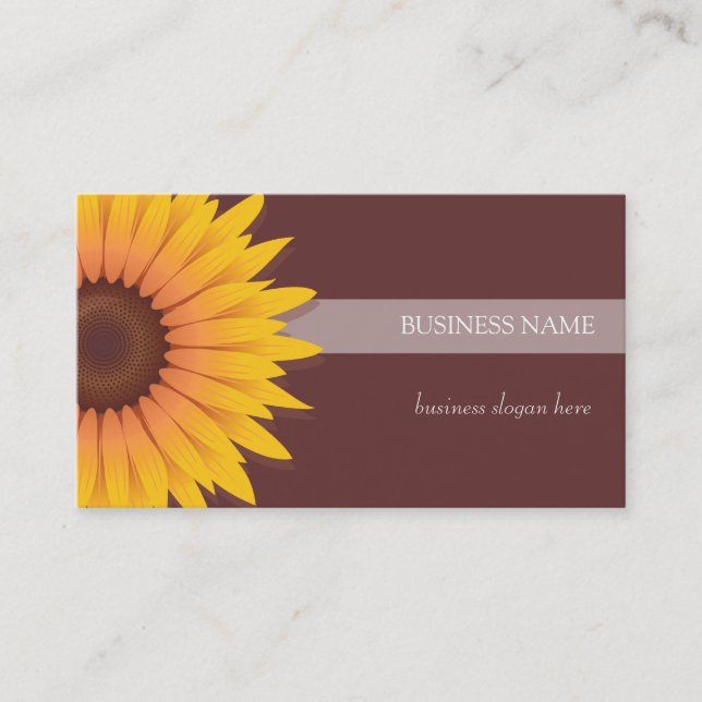 Sunflower Dark Background Business Card (Front)