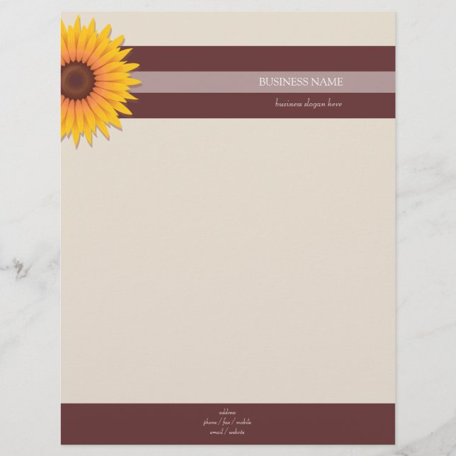 Sunflower Dark Background Letterhead Design (Front)