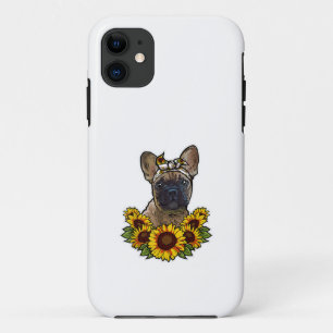 Sunflower Decor Frenchie For Dog Lover Mum Dog Dad iPhone 11 Case