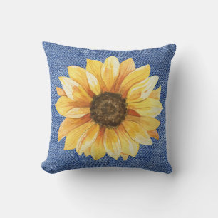 Sunflower Denim  Cushion