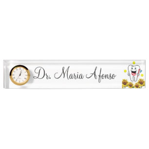 Sunflower Dentist Desk Nameplate