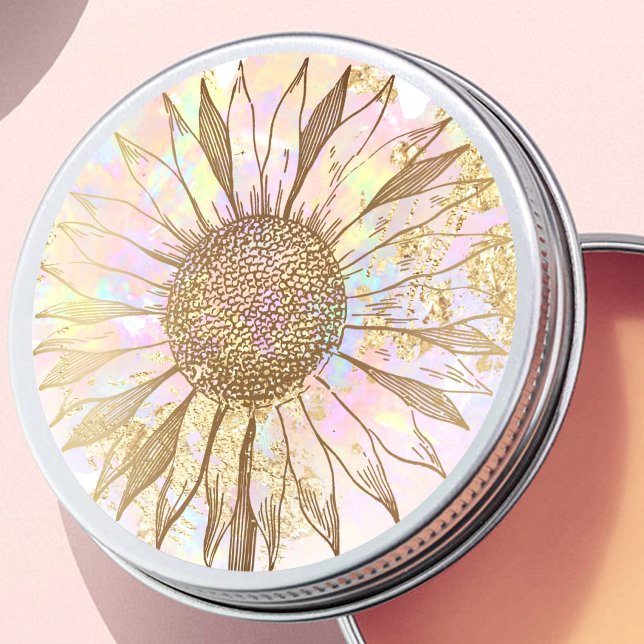 sunflower design classic round sticker (Creator Uploaded)