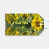 Sunflower Design Cust. Text Gift Tag