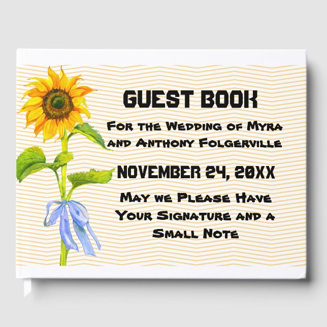 Sunflower Design Guest Book (Front)