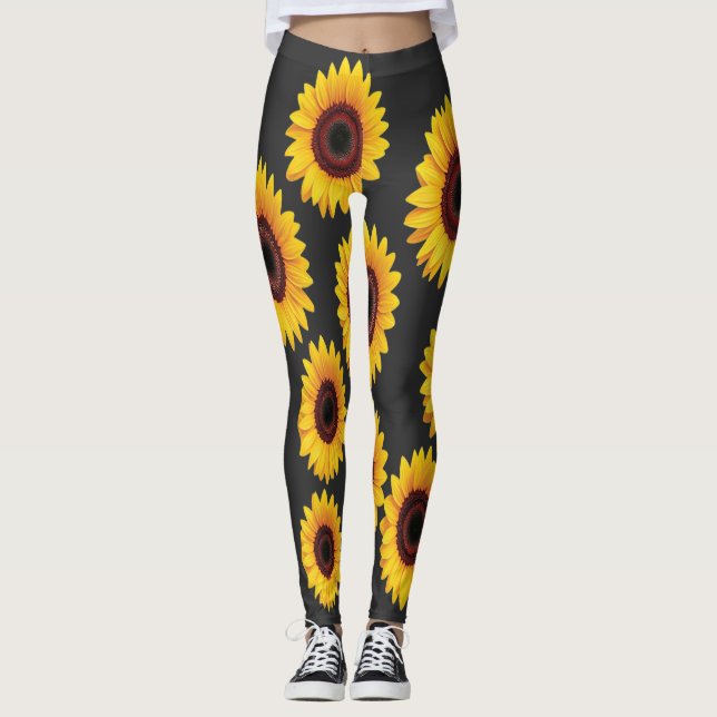 Sunflower Design Leggings (Front)