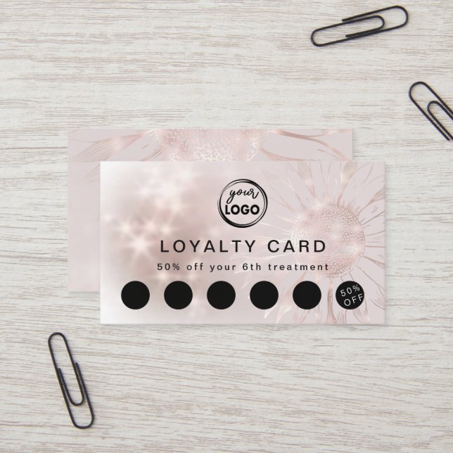 sunflower design loyalty card (Front/Back In Situ)