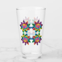 Sunflower Design on a Glass Cup