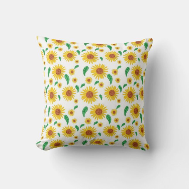 Sunflower Design Pattern Cushion (Front)