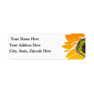 Sunflower Design Return Address Label