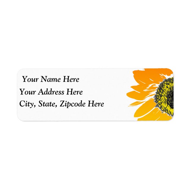 Sunflower Design Return Address Label (Front)