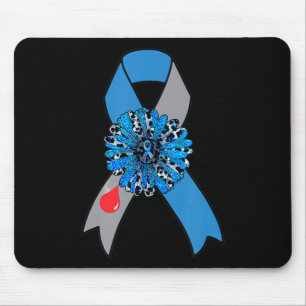 Sunflower Diabetes Awareness Blue Ribbon Supporter Mouse Pad