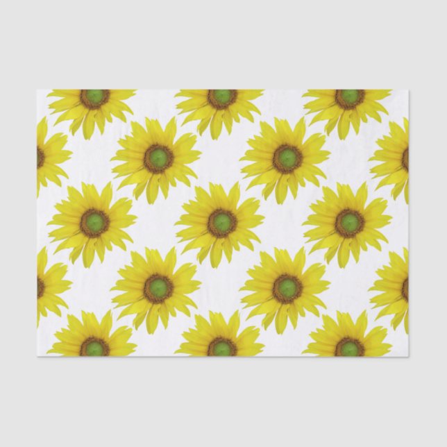 Sunflower Digital Watercolor Pattern Tissue Paper (Front)