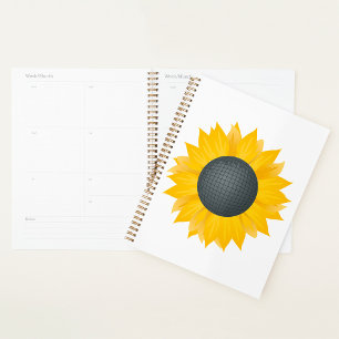 Sunflower Disco Ball Retro Party Vibe  Planner