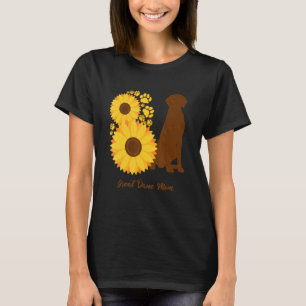 Sunflower Dog Mom - Great Dane T-Shirt
