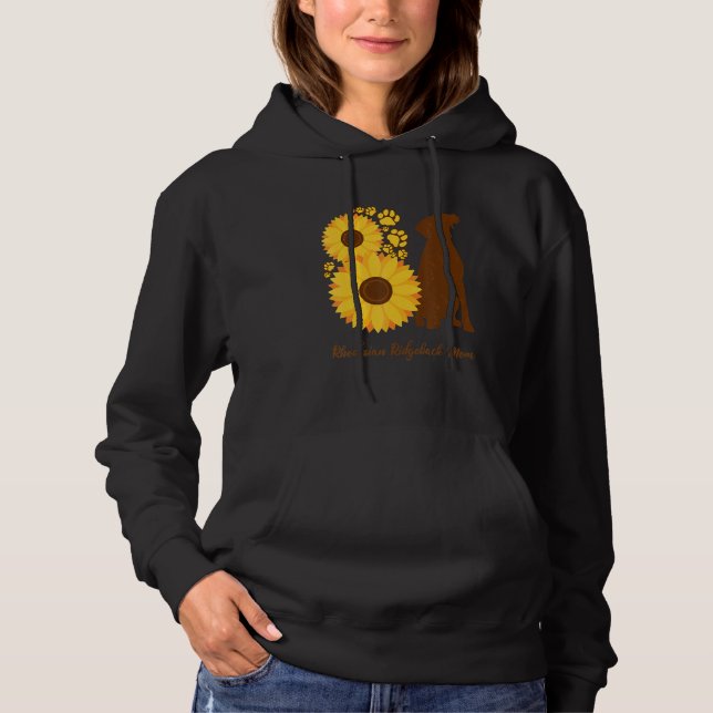 Sunflower Dog Mom - Rhodesian Ridgeback Hoodie (Front)