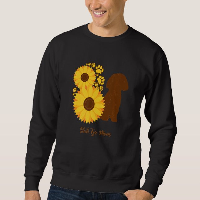 Sunflower Dog Mom - Shih Tzu Premium Sweatshirt (Front)