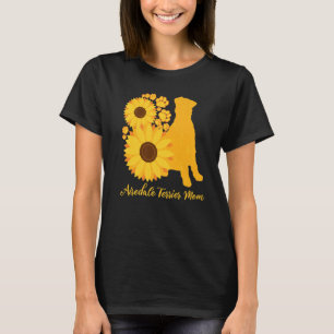 Sunflower Dog Mum Airedale Terrier T-Shirt