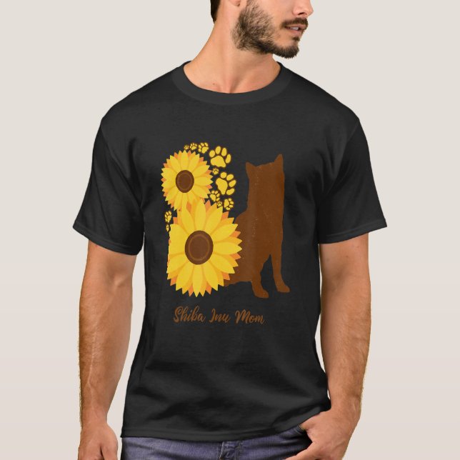 Sunflower Dog Mum - Shiba Inu T-Shirt (Front)