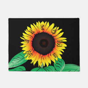Sunflower Doormat - Welcome - Custom Colours