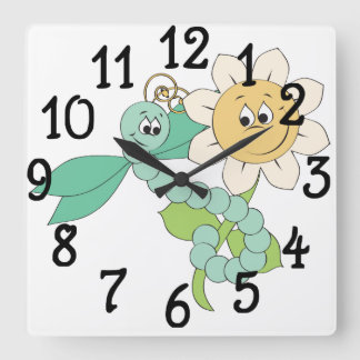 Sunflower Dragonfly Clock