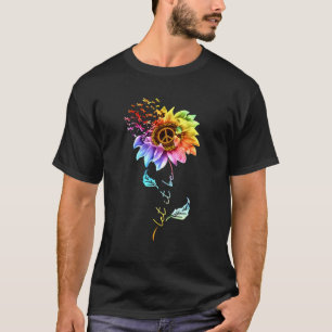 Sunflower Dragonfly Let It Be Lgbt Gay Lesbian Pri T-Shirt